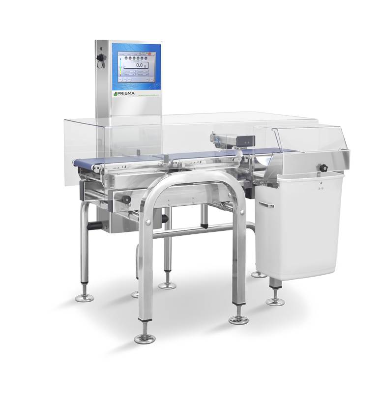 Extremely versatile and functional check weigher for small-medium format products with touchscreen display.